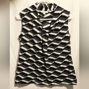 DANA BUCHMAN small black white and gray blouse